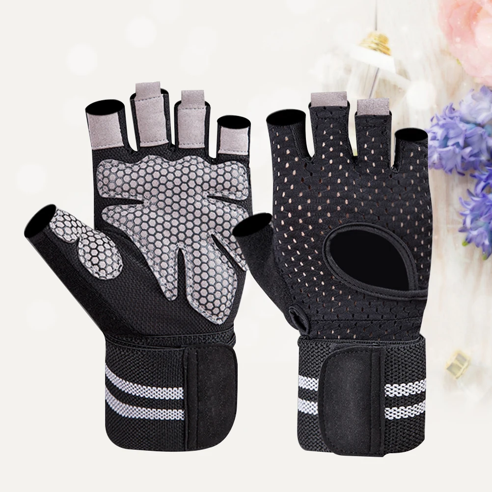 

1 Pair Fitness Gym Gloves Anti-Slip Breathable Wrist Wraps For Weight Lifting Workout Bodybuilding Training Sports Strength