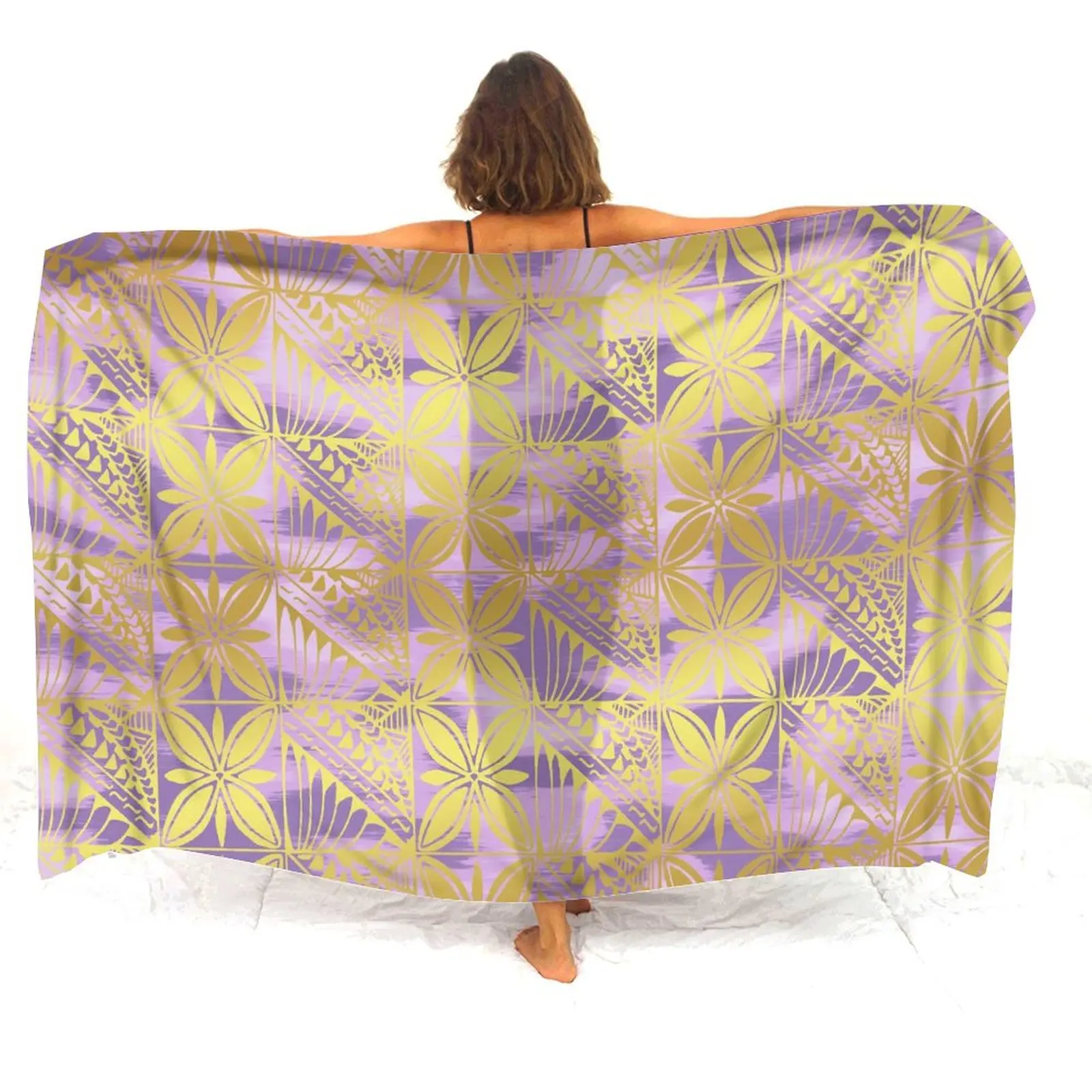 High Quality Sarong Beach Beach Sunshade Drape Pacific Island Art Pattern Custom Polynesian Tribal Ethnic Style Sarong