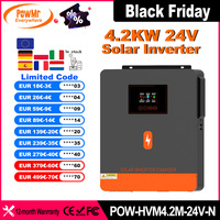 PowMr 4.2KW 24V EU Hybrid Solar Inverters V Pure Sine Wave Build in MPPT 120A Solar Charge Controller for PV Panel 60-500VDC