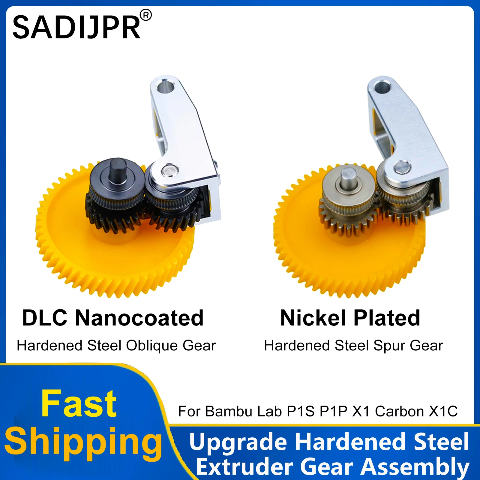 

Обновленная шестерня экструдера из закаленной стали в сборе для Bambu Lab P1S P1P X1 Carbon X1C 3D-принтер никелирование износостойкий