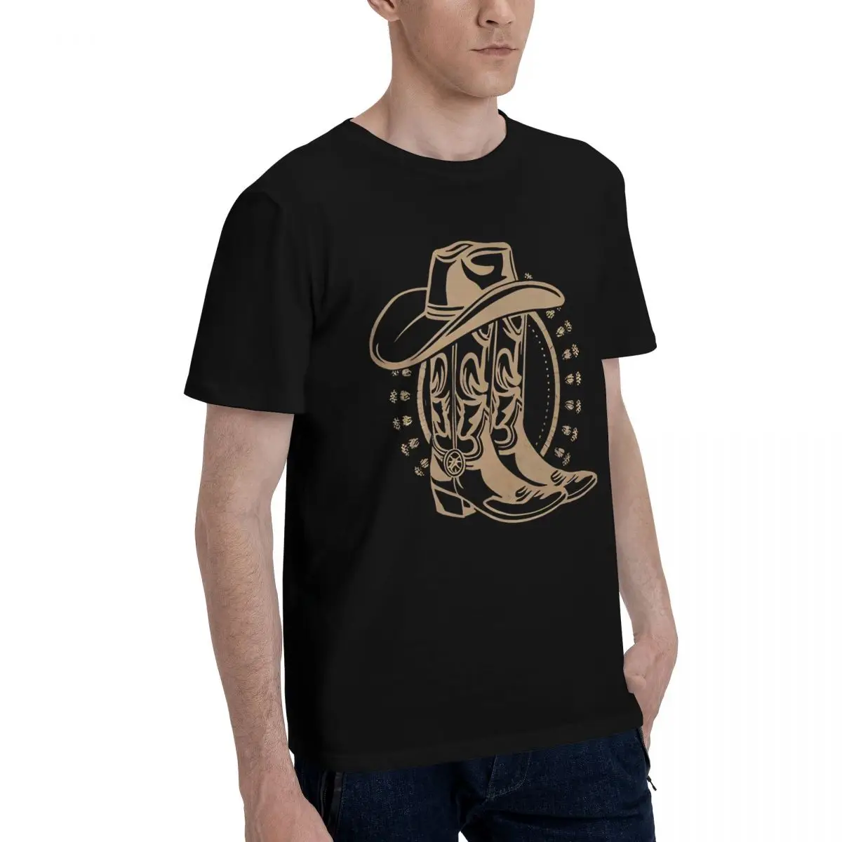 Cowboy Boots Hat Decor Campaign Tees High quality Activity competition Title Novelty USA Size
