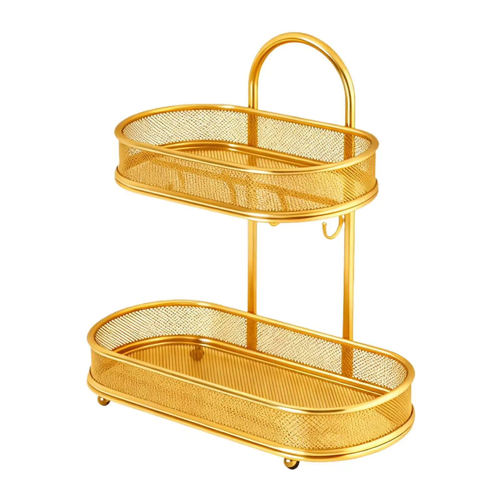 

Отдельностоящий органайзер для хранения, металлическая стойка, кухонная полка, 2-слойный органайзер для ванной комнаты с крючками