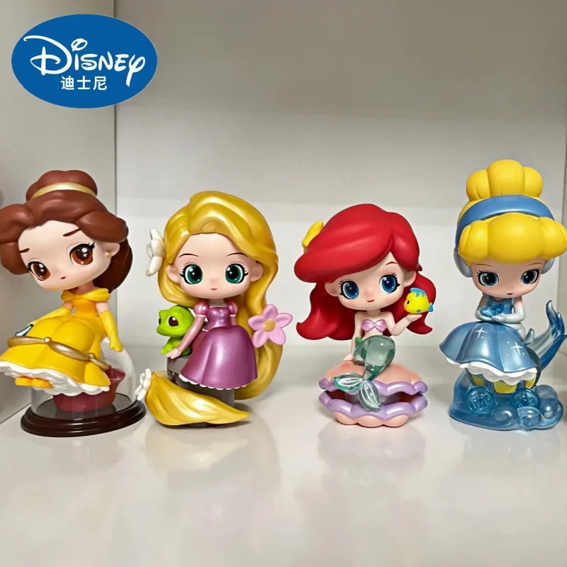 Disney Princess Fairy Town Series Blind Box Cute Snow White Petunia Ariel Mystery Box Decor Mini Princess Toy Girl Surprise Gift