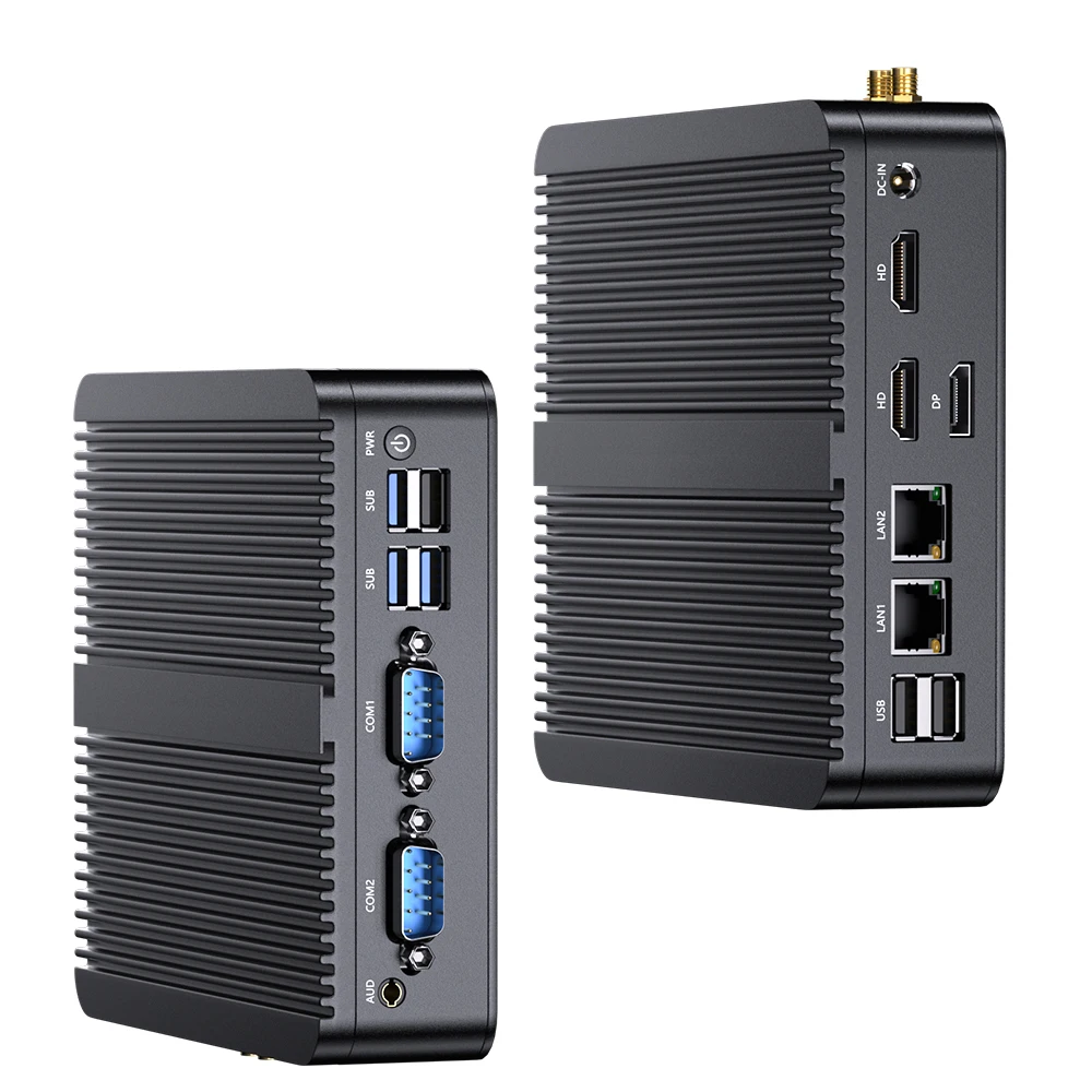 MSECORE Intel Celeron J4125 Mini PC senza ventola Windows 10 Computer da ufficio Linux Dual Lan Computer desktop PC industriale portatile