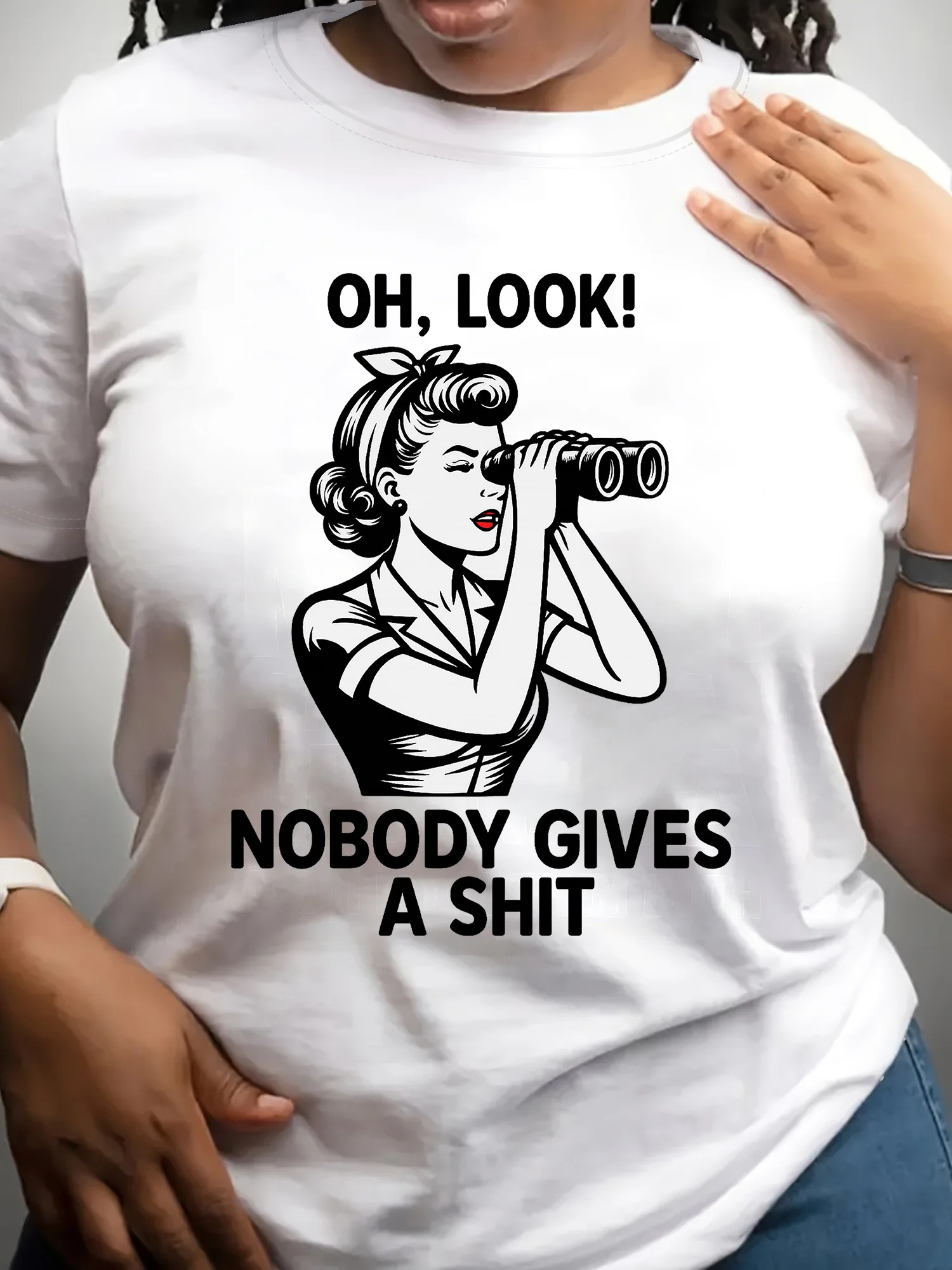 Women's Funny Slogan T-Shirt with Nobody Gives A Shirt Graphic Printed Casual Streetwear Short Sleeve Women Top Clothing