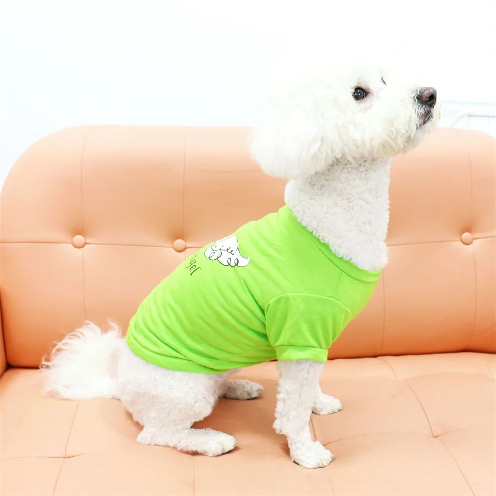 Angel Pattern Puppy Dog T-shirt Summer Thin Pet Vest for Small Dogs Chihuahua Yorkshire Poodle Shirts mascotas Clothes Clothing