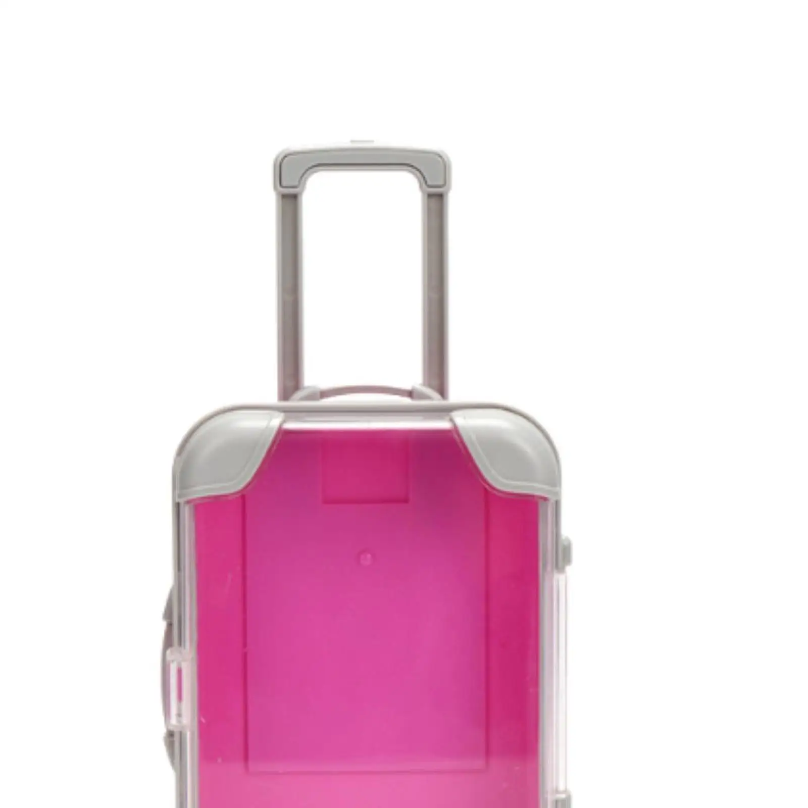 Mini Suitcase Transparent with Rotating Wheels and Handle Organizer Dollhouse Accessories for Children Toy Makeup Gifts Playset
