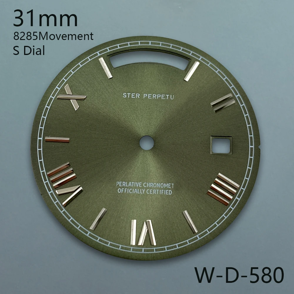 31mm S Logo Dial Day And Date Arab Sunray Dial Suitable For 8285 Movement High Quality Watch Modification Accessories