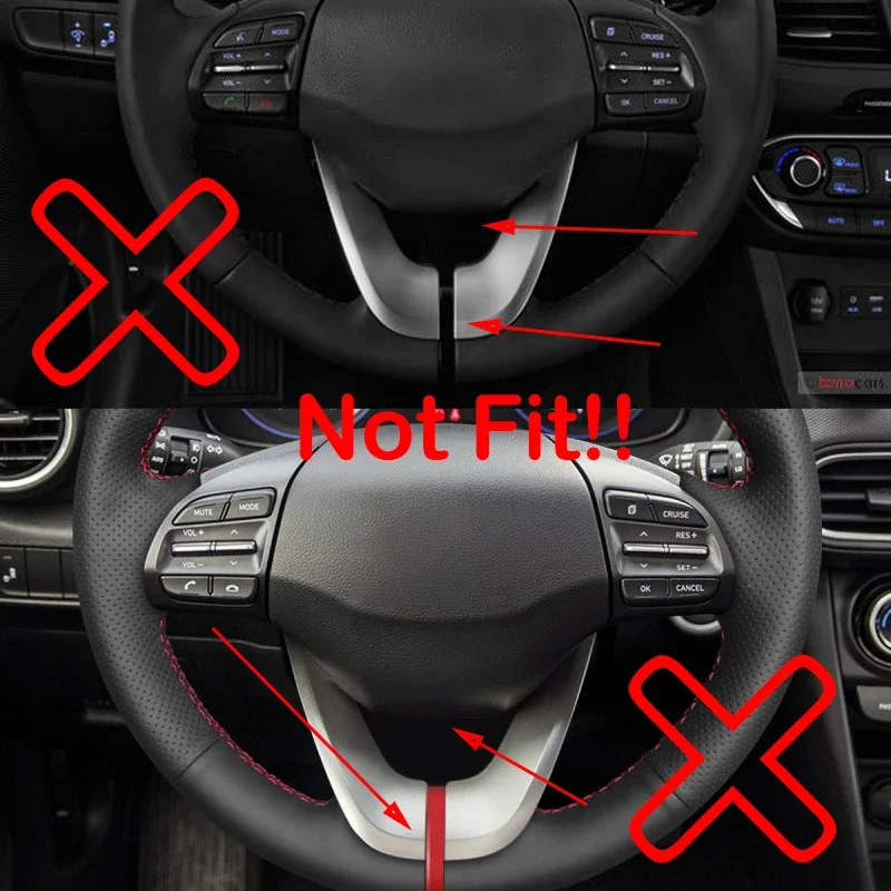 For Hyundai Elantra 2017-2020 IONIQ Veloster Carbon Fiber Look Car Interior Steering Wheel Trim Cover Sticker Button Frame Auto