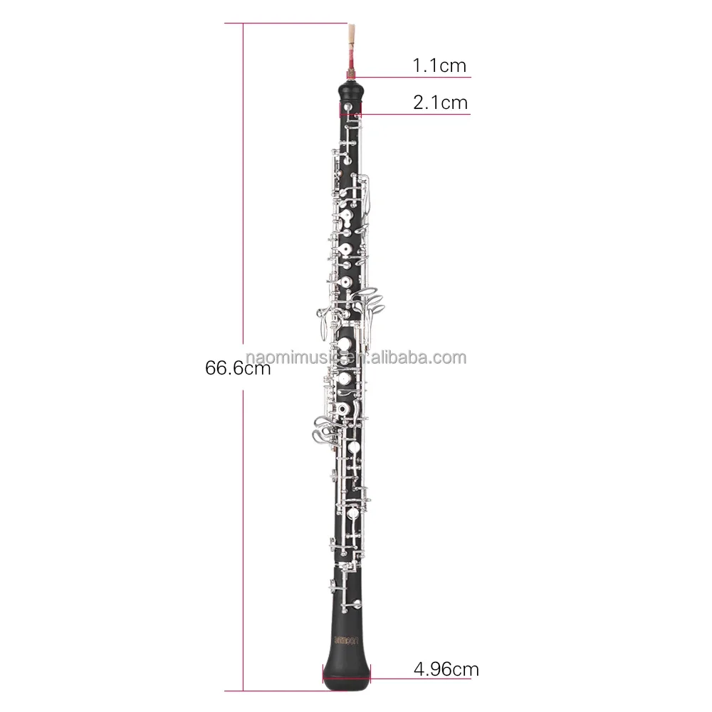 Professional C Key Oboe Semi-automatic Style Silver Plated Keys Woodwind Instrument