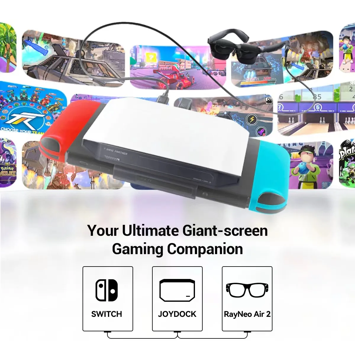 RayNeo Joydock Smart Glasses AR Accessory, Switch to connect AR Glasses for RayNeo Air 2 /Air 2s/ Air 3/Air Plus AR XR Glasses