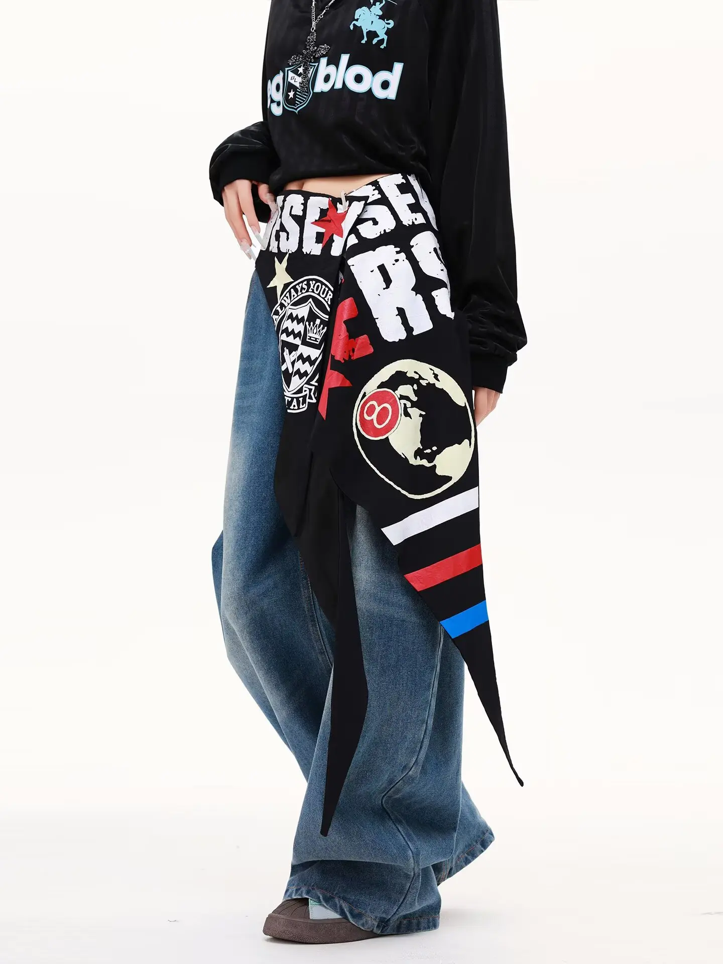 Women's Jeans Y2K Streetwear Cargo Pants Women Summer High Waist Loose Wide Leg Pants American Hip Hop Baggy Casual Trousers New