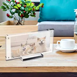 Dollar Bill Frame Holder with Base Acrylic Ticket Protector Tabletop Display for Concert Tickets Postage Stamps Collection