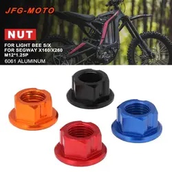 Motorcycle CNC Rear Axle Nut M12 1.25mm For Surron Light Bee S X E ride Pro-SS 2.0 3.0 Universal Electric Dirt Bike Accessories