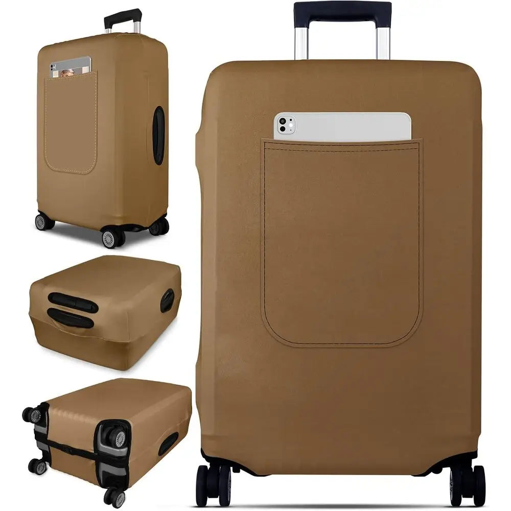 TSA Approved Suitcase Cover for 21-23 Inch Luggage - Large Travel Bag Protector, Brown