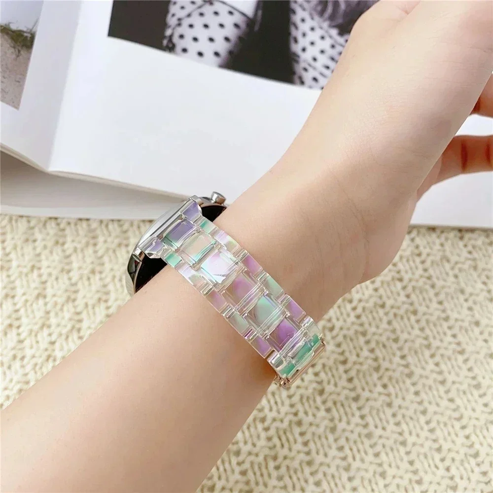 20 مللي متر 22 مللي متر حزام شفاف لساعة سامسونج جالاكسي 7 6 5 4 كلاسيكي 40/44/42/46 مللي متر سليم 5 برو حزام ليزر مبهر ساعة نشط 2