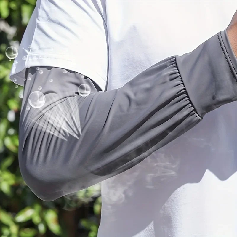 Cooling Arm Sleeves Breathable Sun Protection Ice Slik Sleeves Summer Outdoor Sports Driving Cycling Sleeves Men Loose Arm