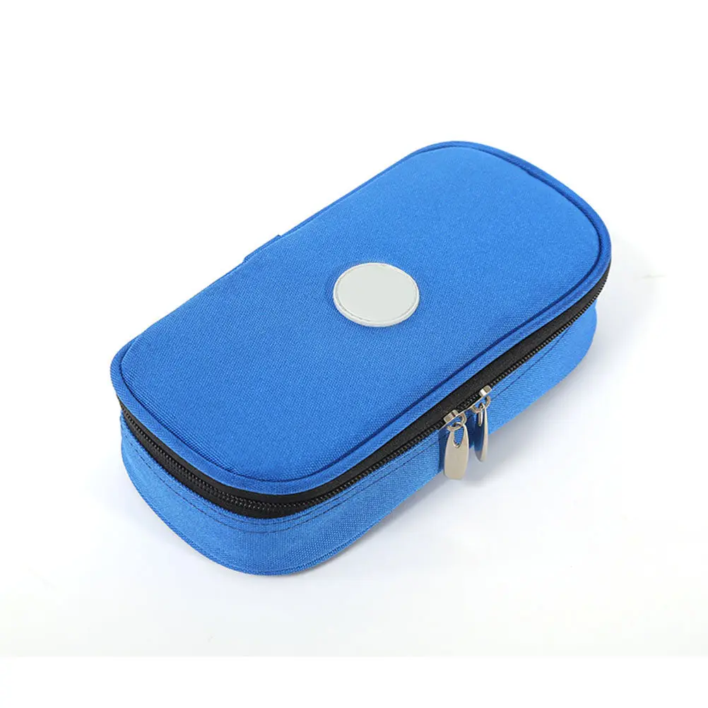 

Insulin Cooler Bag Portable Blue Waterproof Travel Organizer Pouch for Insulin Storage Medical Travel Cooler Case