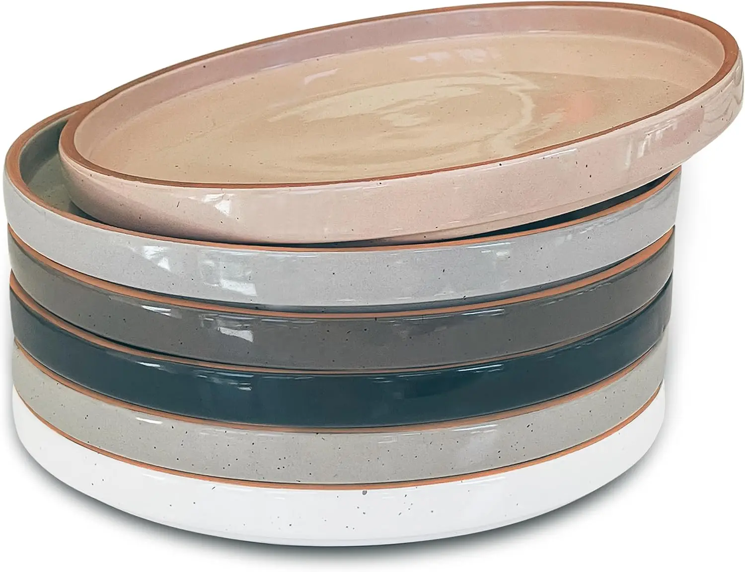 

Ceramic Flat Plates Set of 6-8 in, Microwave, Oven & Dishwasher Safe, Scratch Resistant for Dessert, Salad & More