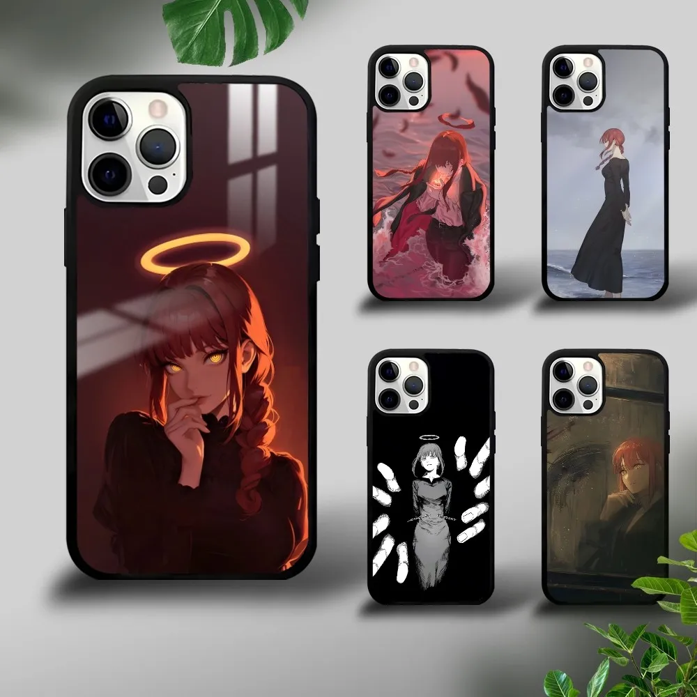 

MaKima Chainsaw Man Anime Phone Case For iPhone 16 15 14 13 12 11 Pro Xs Max Mini Plus Celulares Hard Funda