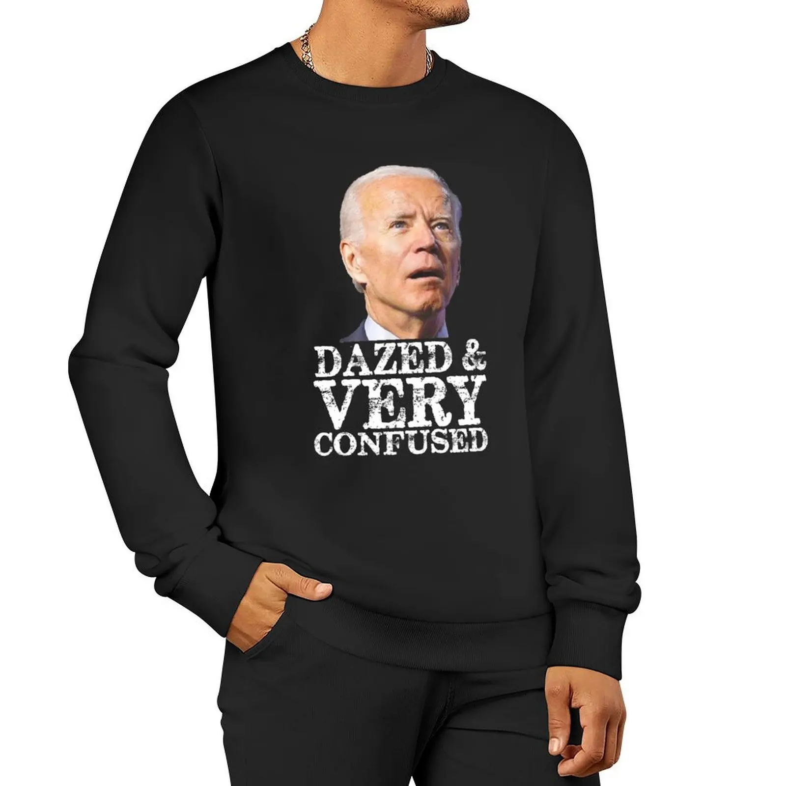 Biden Dazed And Very Confused Vintage Pullover Hoodie men clothing anime clothing aesthetic clothing sweatshirt men