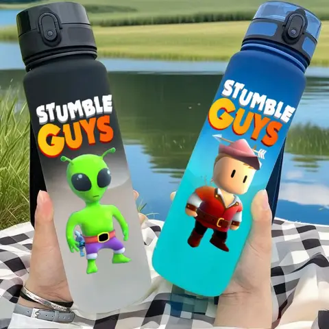 650ML Stumble Guys Anime Characters Water Cup Portable Children's  Outdoor Sports Large Capacity Plastic Antidrip Water Bottle