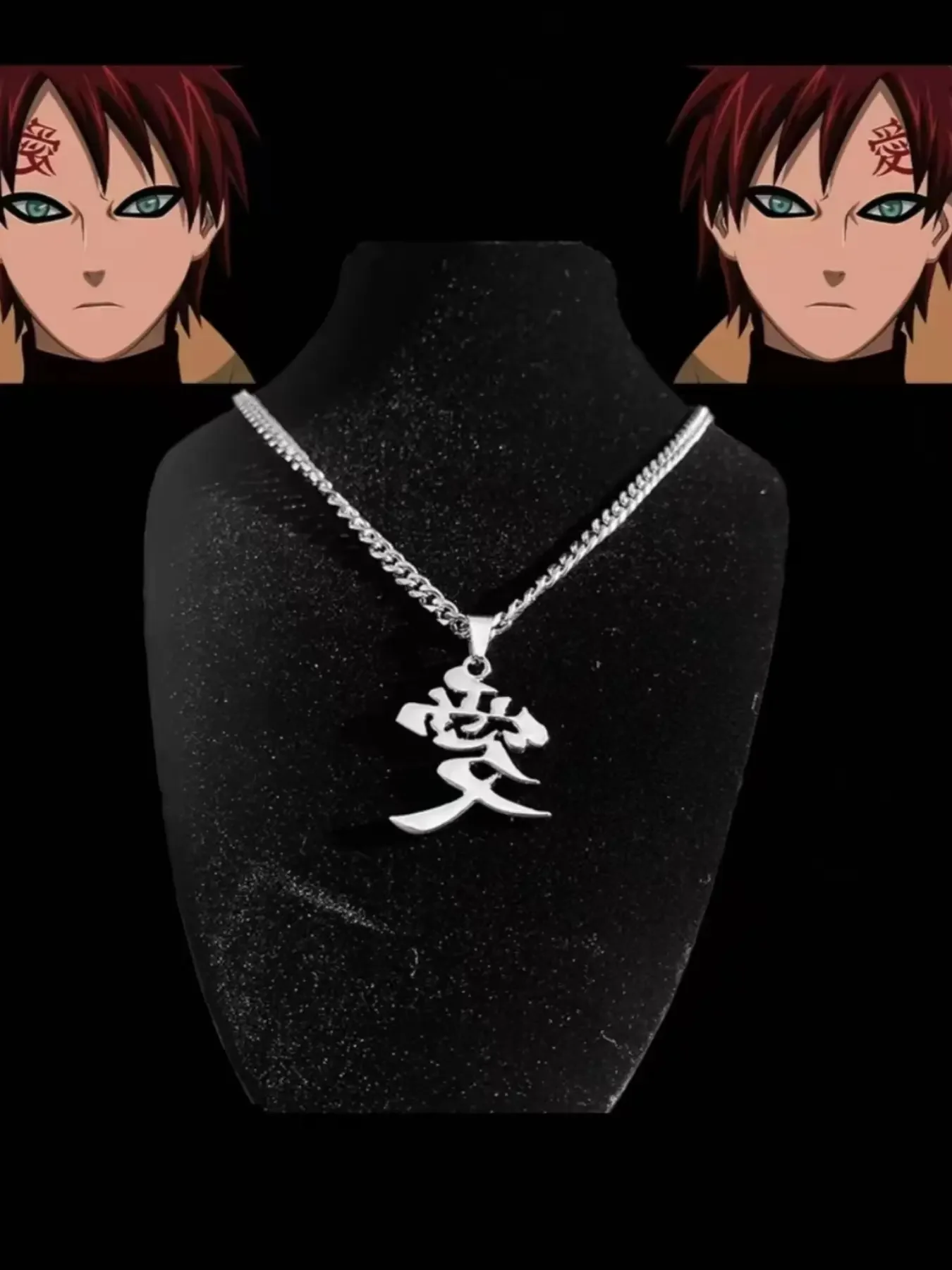 Trendy Anime Inspired Gothic Stainless Steel Chain Necklace, Japanese Street Fashion Jewelry, Ghost Slayer Design, Unisex Accessory, Streetwear Statement Jewelry, Durable Fashion Accessory