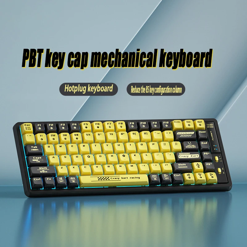 L9 3 Mode RGB Mechanical Keyboard Hot Plug 85 Key Electric Gaming Office Computer Bluetooth Wireless