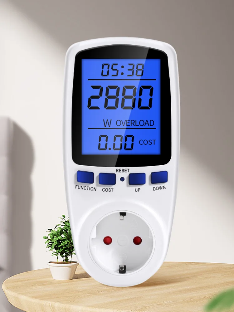 Compteur de puissance numérique LCD, wattmètre 220V 110V AC, rétro-éclairage, consommation électrique, kilowatt d'énergie, analyseur de mesure de watts