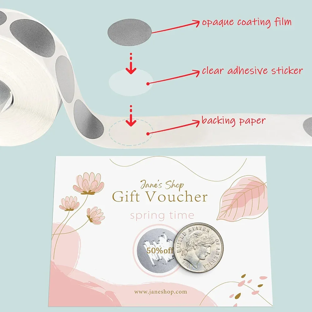 300Pcs/Roll Golden Scratch Off Stickers 1 Inch Labels Sticker Ronde Vorm Geschenkpakket Afdichting Stickers Briefpapier Decor Etiketten