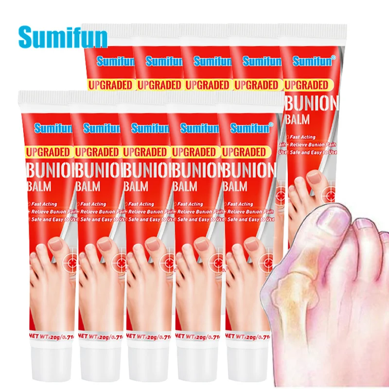 

5/10pcs Sumifun Upgraded Gout Bunion Treatment Balm Cream Hallux Valgus Pain Relief Ointment Toe Joint Feet Orthopedic Arthritis