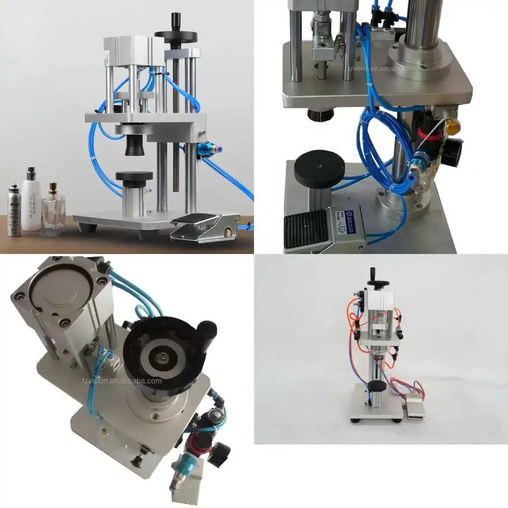 

Pneumatic Semi-automatic Perfume Bottle Capping Machine Perfume Pump Cap Sealing Machine 15mm