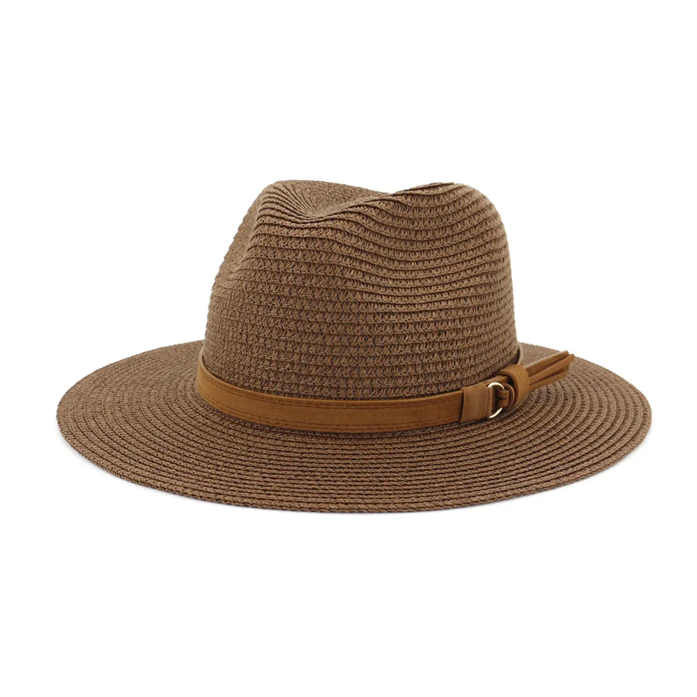 Große Panama-Hüte in den Größen 59–60 cm, Sommer-Sonnenhüte für Damen und Herren, ideal für den Strand, UV-Schutz, Strohhut, Jazz-Hut, Trilby-Hut. – Detail 9