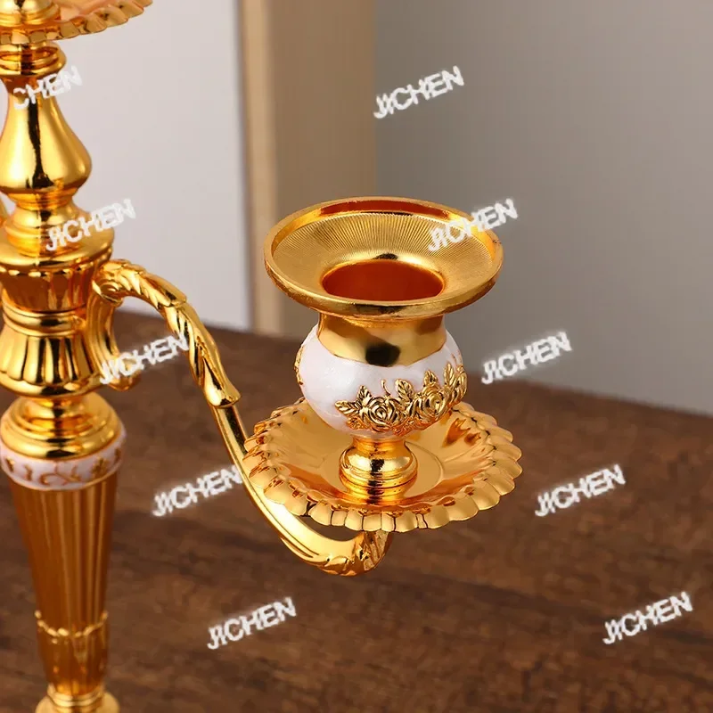 

ZCC HS Three Heads Five Heads Gold And Silver Vintage Alloy Candle Holder Hotel Home Wedding Restaurant Candle Holder Candle