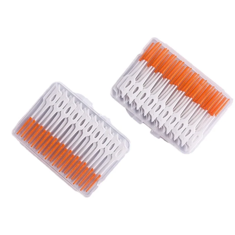 

20/40pcs Interdental Silicone Brushes Dental Toothpicks Brush Between Teeth Silicone Toothpicks With Thread Oral Cleaning Tool