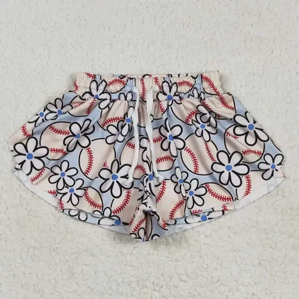 Spandex nylon Kids Girls Athletic Shorts Cute Prints Summer Fashion Butterfly Shorts Elastic Waist Kids Yoga Sports Flowy Shorts