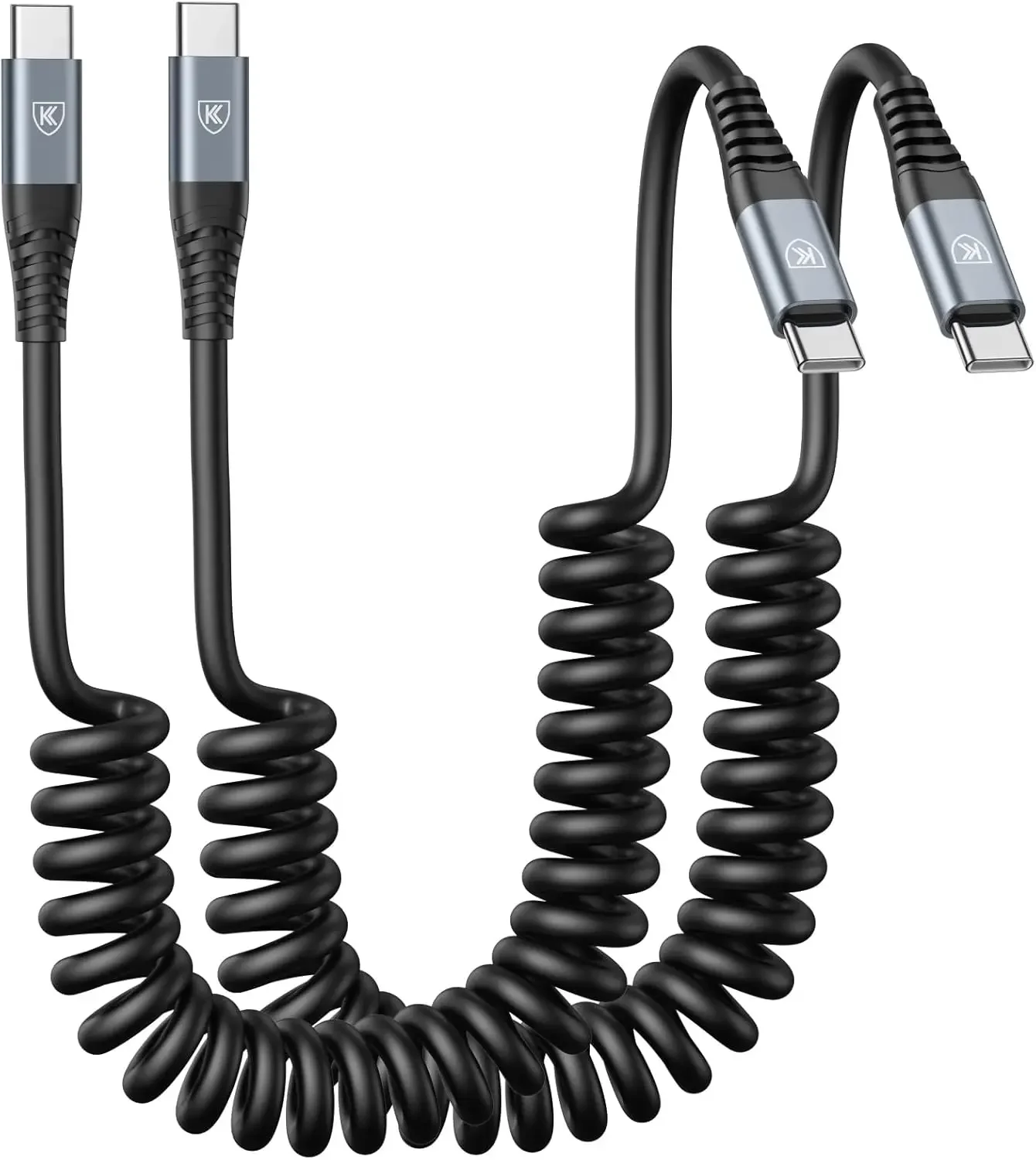 

Кабель USB-C на USB-C, 0.9 м, 2 шт., спиральный, для быстрой зарядки в автомобиле, для iPhone 17/16/15/Plus/Pro/Pro Max/S23