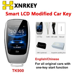 XNRKEY-llave de coche inteligente TK900 LCD Universal modificada para mercedes-benz Clase S 500L S450L, llave de Control remoto sin llave