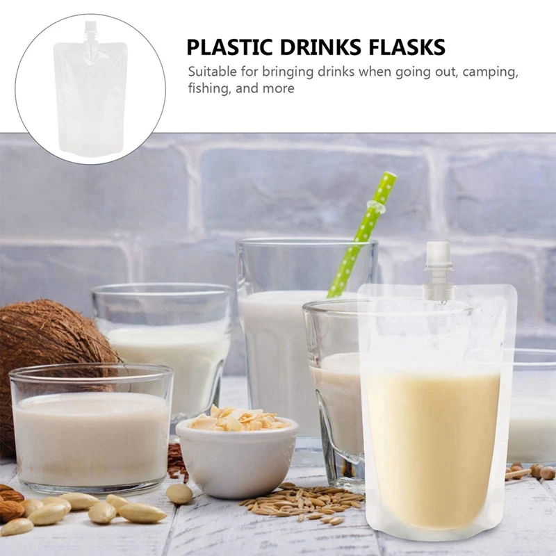 100 szt. 200Ml płynnego torba stojąca szczelna napoju worek do pakowania torebki z dzióbkiem do przechowywania soku z napojów kawa z mlekiem