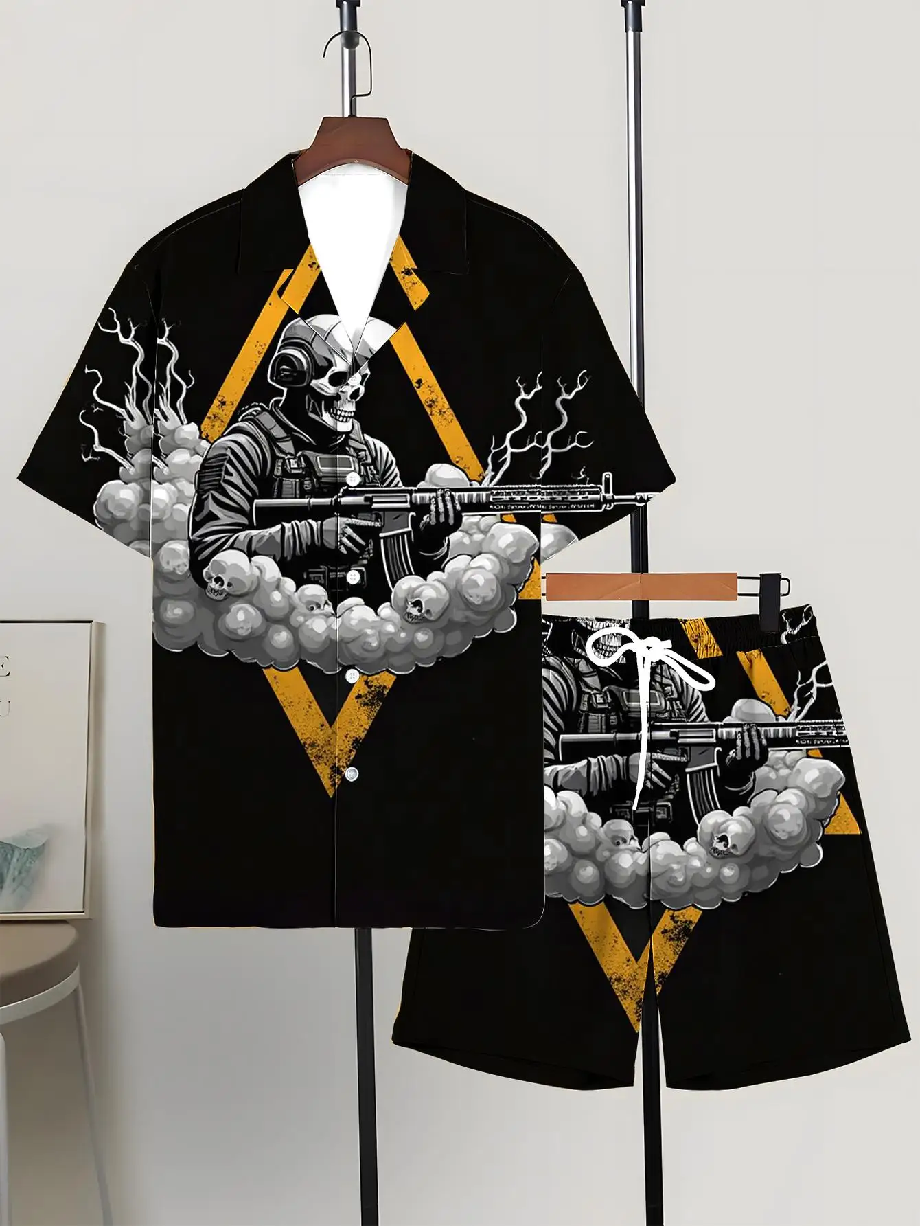 Men's Shirt Sets 2026 Spring/Summer jogging suit 2 piece set outfits two piece Graphic Tracksuit men 3D Printed sets for men