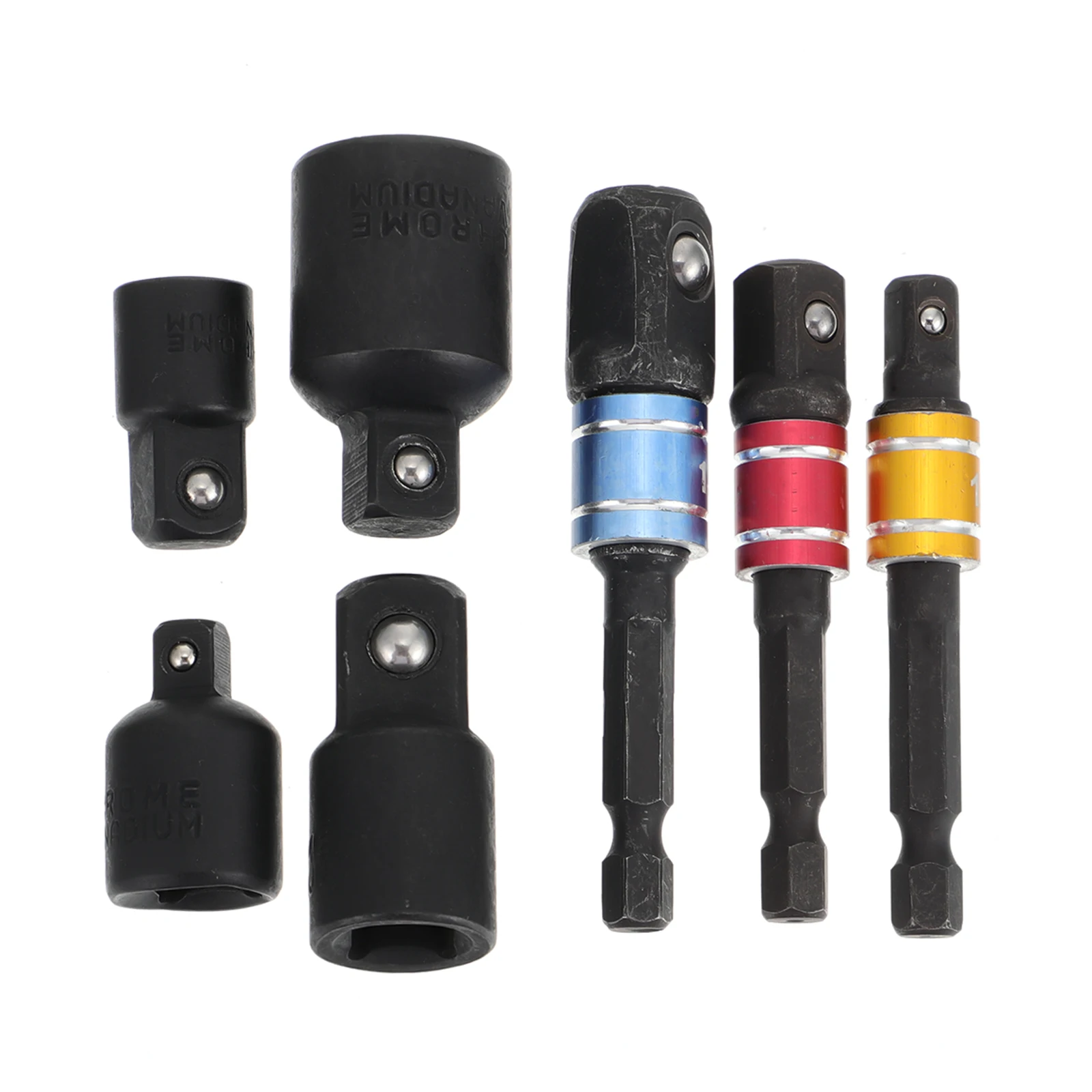 

7Pcs Socket Adapter Set Hardened Steel Impact Sockets for Air Tools Hand Tools Durable Heat Treated Socket Conversion Adapter