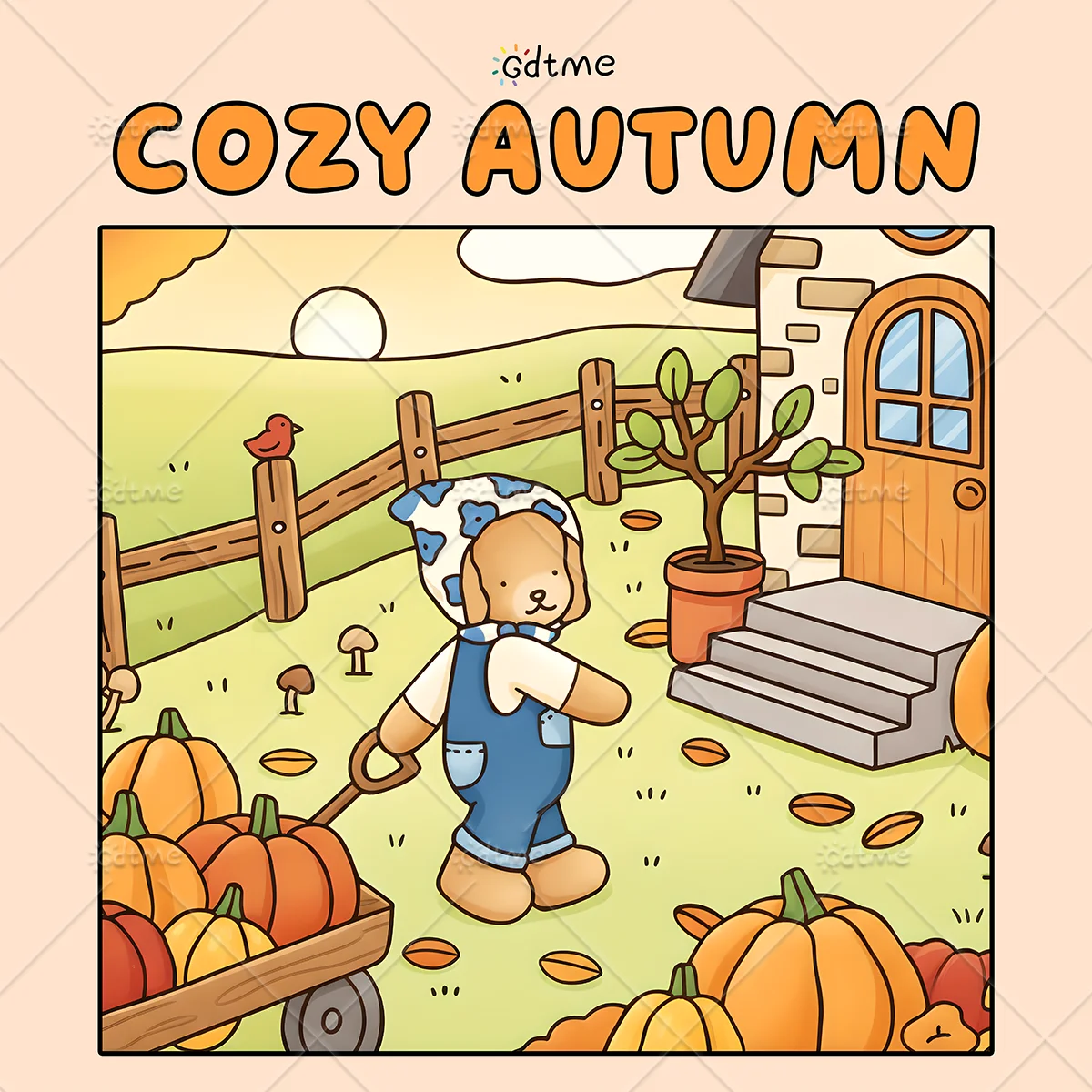 COZY AUTUMN Coloring Book for Adults Cartoon Bold-easy Patterns Relaxation DIY Painting Drawing Anti Anxiety Art Activity Book