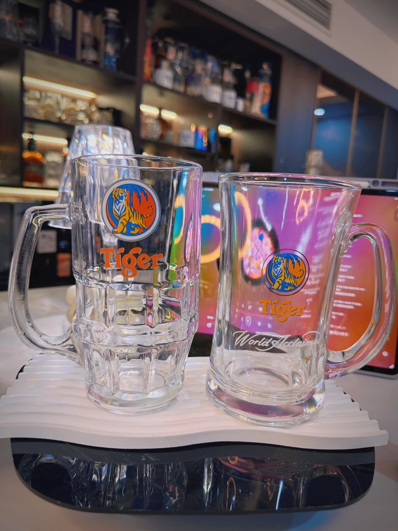 Tiger Large Capacity Beer Glass Thickened Luxury Beer Mug with Handle Home Use Drinking Cup Heavy Duty Glass Beer Stemware
