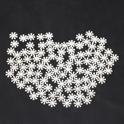 (100pcs/pack) 15mm White Pearl Resin Snowflake Simulated Plastic Snowflakes Decorative Christmas Tree Hanging New Year Party