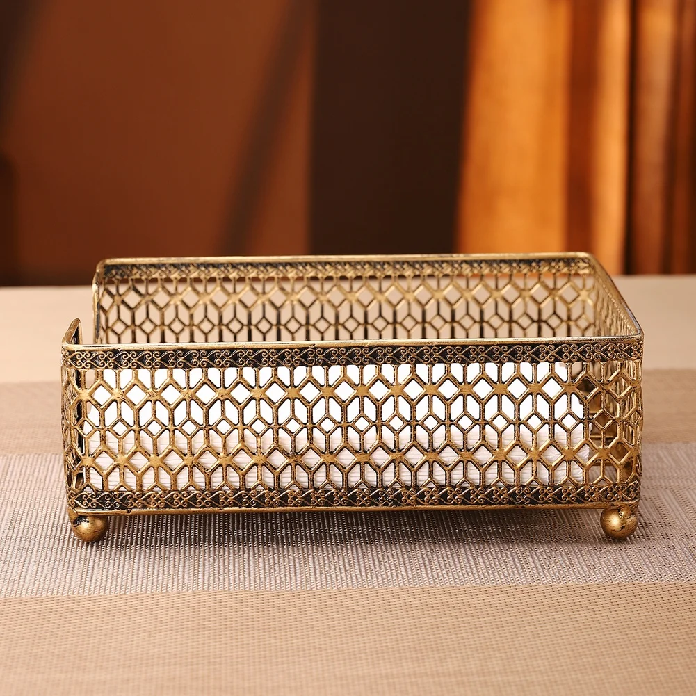 

Modern Luxury Tissue Box Gold Tissue Holder Storage For Home/Hotel/Restaurant/Office/Living Room Paper Organizer