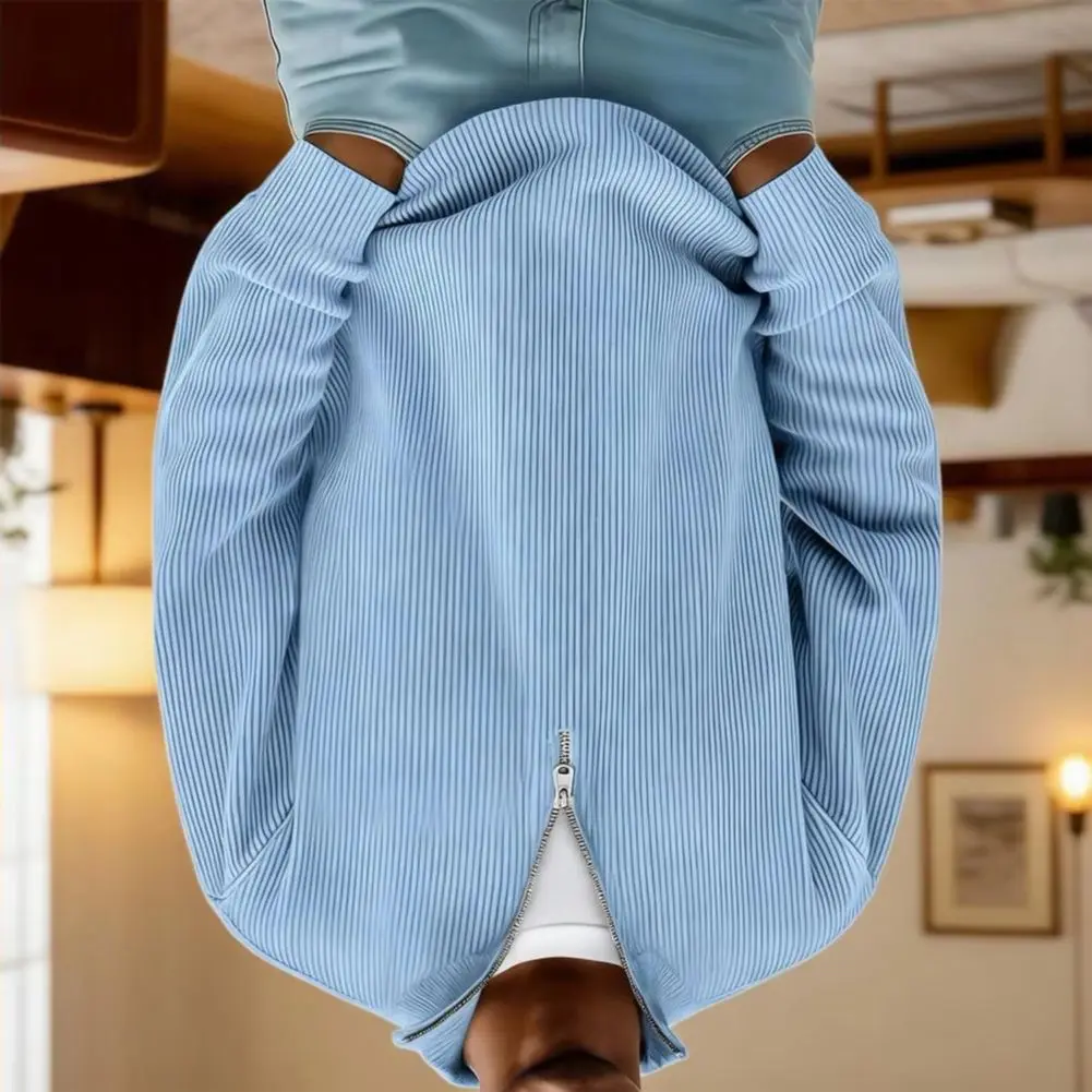 

2026 Men Quarter Zip Sweatshirt Long Sleeve Stand Collar Top Solid Color Ribbed Casual Loose Pullover Shirt for Office Gym Stree