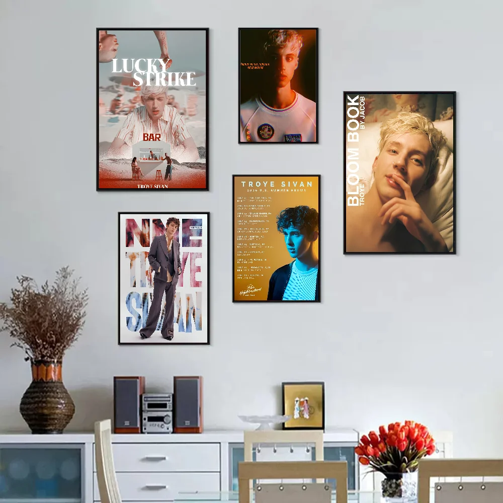 Singer T-Troye Sivan Vintage Posters Sticky Whitepaper Prints Posters Artwork Posters Wall Stickers