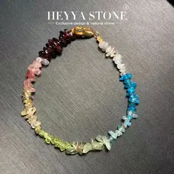 HEYYA STONE Natural Tourmaline Bracelet Energy Healing Fine Jewelry Stone Gemstone Classic Style Cure Yoga Relief