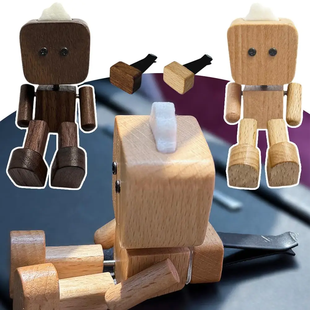 Car Mounted Aromatherapy Robot Black Walnut Rocking Air Robot Car Leg Diffuser Puppet Outlet Car Perfume Accessories T-head C7K7