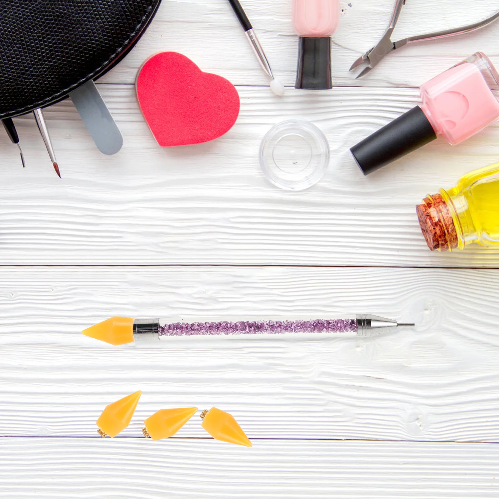 

5pcs Point Drilling Pen Wax Head Replacement Tips Rhinestones Picker Nail Gems Tool for Nail Art Decoration Rhinestone